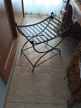 Taburete forja beige y negro