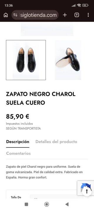 Zapatos charol Pielcort caballero negros
