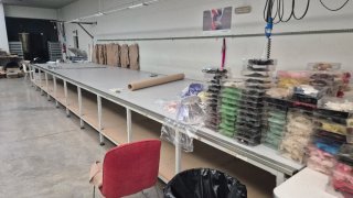 Mesa de corte textil industrial
