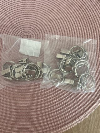 20 Anillas con Pinzas para Cortinas