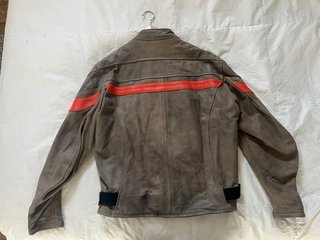 Chaqueta de moto cuero marrón envejecido talla L