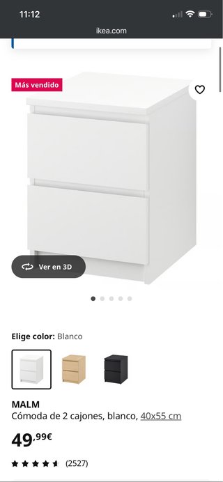 Cama Malm Ikea con Mesillas y Colchones