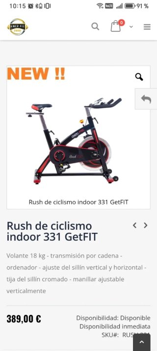 Bicicleta Spinning Get Fit Roja