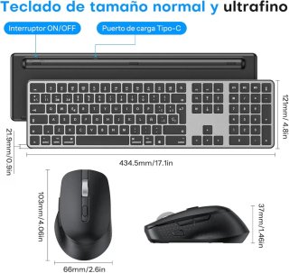 Teclado y Ratón Inalámbrico Bluetooth Mac/iOS