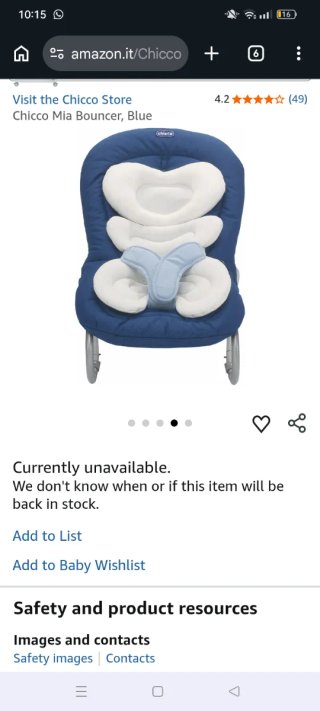 Hamaca Chicco Mia Bouncer 0m+