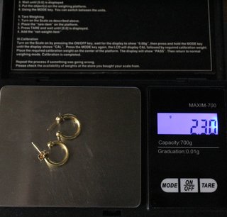 Aros de oro 18k 2.3g