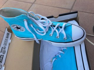 Converse plataforma turquesa y blancas