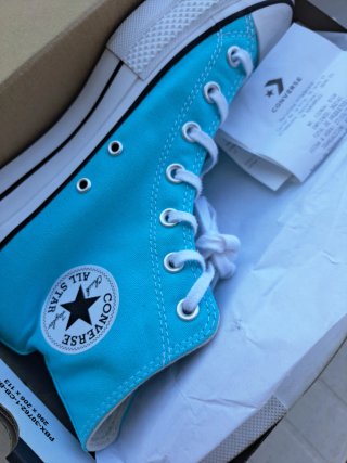 Converse plataforma turquesa y blancas