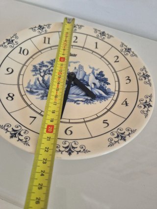 Reloj de pared cerámica azul y blanco