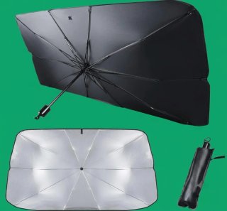Parasole ad ombrello nero e argento