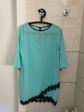 Vestido Interphone Talla L Negro/Turquesa