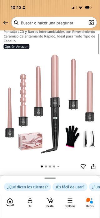 Tenacilla rizadora 6 puntas intercambiables