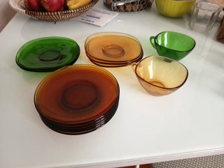 Juego Tazas y Platos Duralex Vidrio
