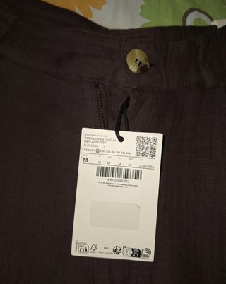 Pantalón Mango algodón marrón