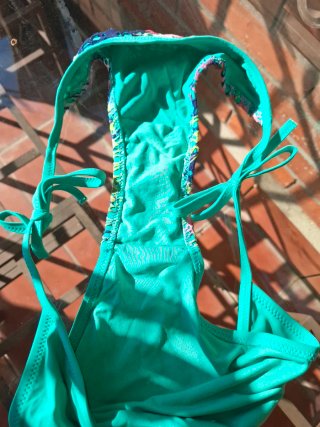 Bikini Triángulo varias texturas tejido.
