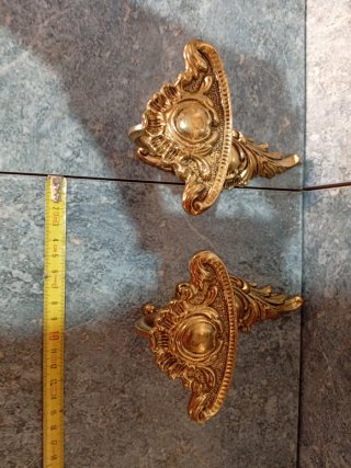 Percheros antiguos dorados (2 unidades)