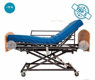 Cama articulada individual azul y madera