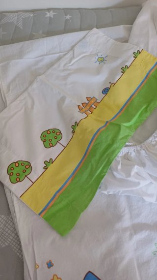 Sábanas cuna y protector colchón infantil