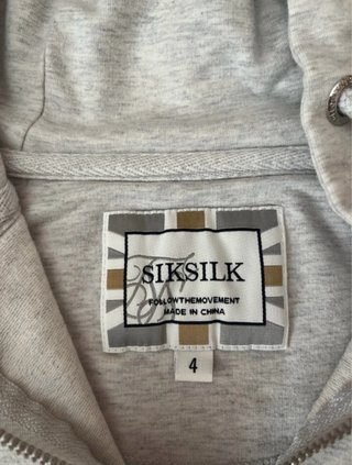 Sudadera corta SikSilk gris y rosa