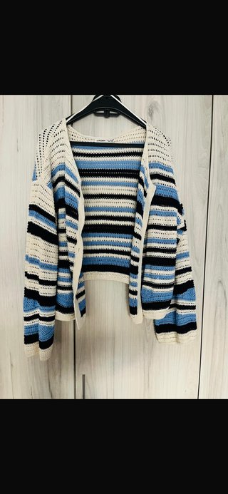 Vestido de crochet a rayas