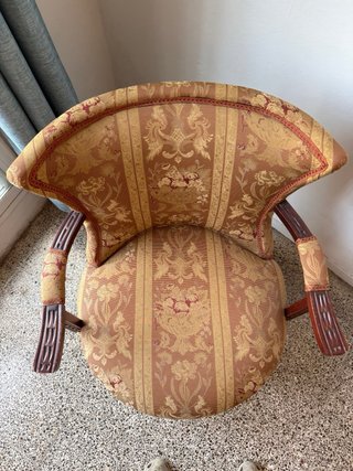 Sillón vintage tela y madera