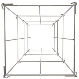 Jaulas para Tomates, 11.8" x 11.8" x 46.1", 5 Paquetes de Jaulas de Soporte para Plantas Cuadradas, Torres de Tomate de Acero Recubierto de PVC Plateado para Verduras Trepadoras, Plantas, Flores, ...