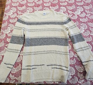 Jersey Zara Beige/Gris Talla M