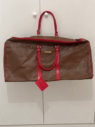 Bolso de viaje Fendi marrón y rojo
