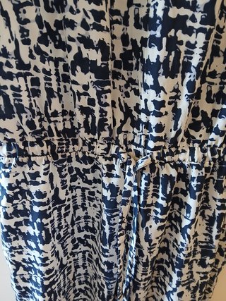 Mono estampado azul y blanco