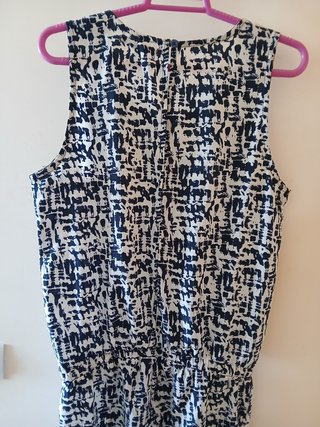 Mono estampado azul y blanco