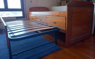 Cama nido de madera maciza con 3 cajones