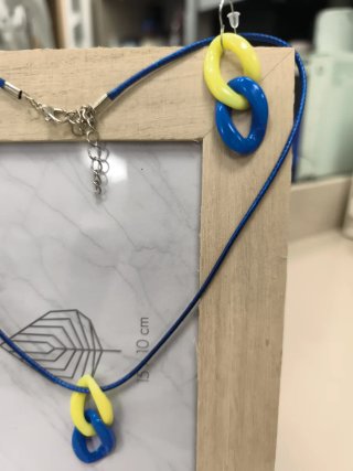 Conjunto collar y pendientes eslabones