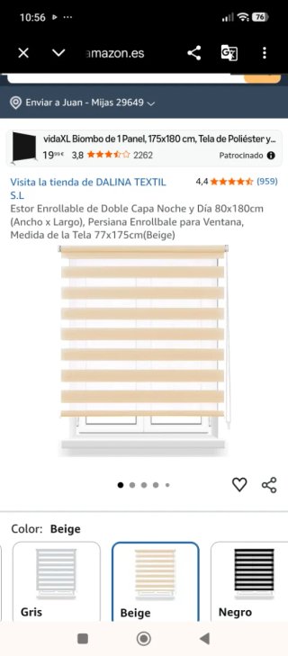 Estor enrollable Noche y Día