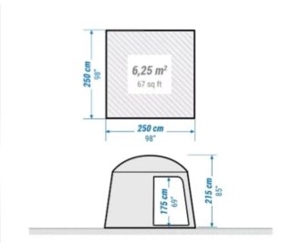 *CARPA PLEGABLE QUECHUA 6 PERSONAS UPF30* Arpenaz