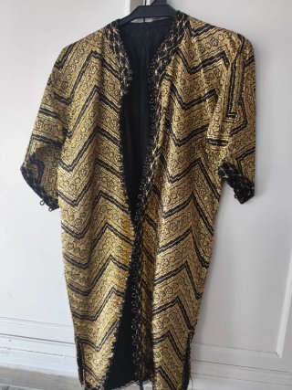 Kimono Vintage Negro y Dorado
