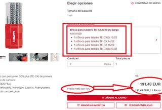 Lote Brocas Hilti TE-CX