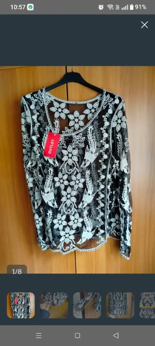 Maglia velata con pizzo floreale