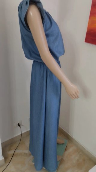Abito donna denim con ricami