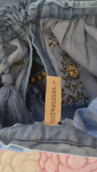 Abito donna denim con ricami