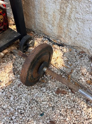 Lote de pesas y barra