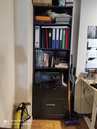 Estantería IKEA BROR Negra con Cajones