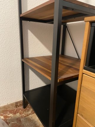 Perchero industrial 3 baldas metal y madera