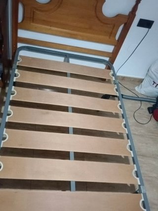 2 Camas 105x180 con Cabeceros de Madera