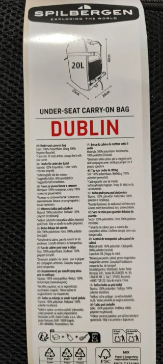 Mochila de cabina (bajo asiento) tipo Ryanair