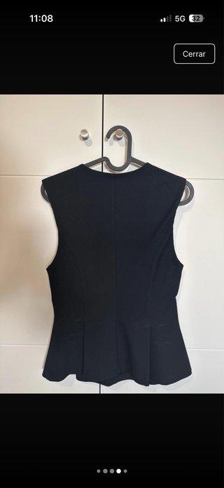 Top Zara Negro Peplum Sin Mangas