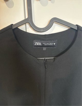 Top Zara Negro Peplum Sin Mangas