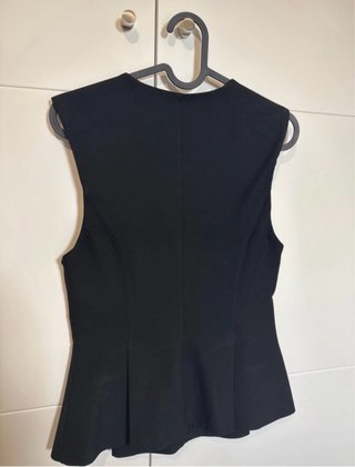 Top Zara Negro Peplum Sin Mangas