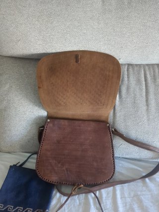 2 Bolsos Piel Bandolera Azul y Marrón