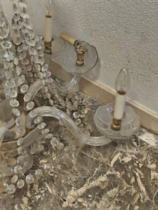 Lámpara de cristal antigua