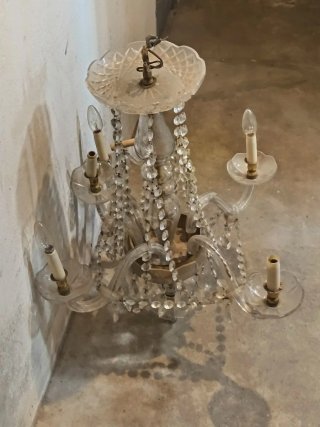 Lámpara de cristal antigua